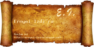 Ernyei Izóra névjegykártya